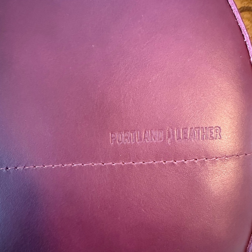 Portland Leather Plum Purple Crescent Crossbody Bag - Picture 2 of 12
